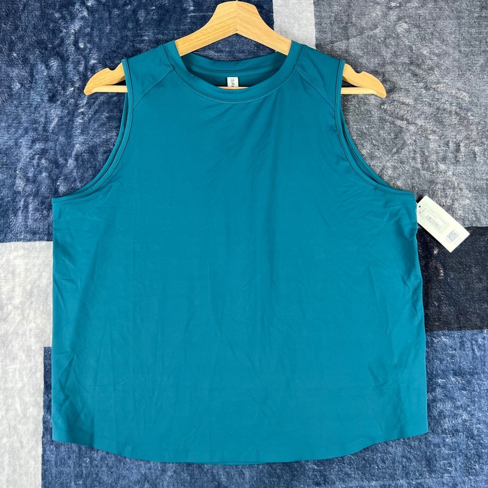 NWT Spanx Active Air Tank Emerald Bay Teal Blue Green Sleeveless Top Womens M